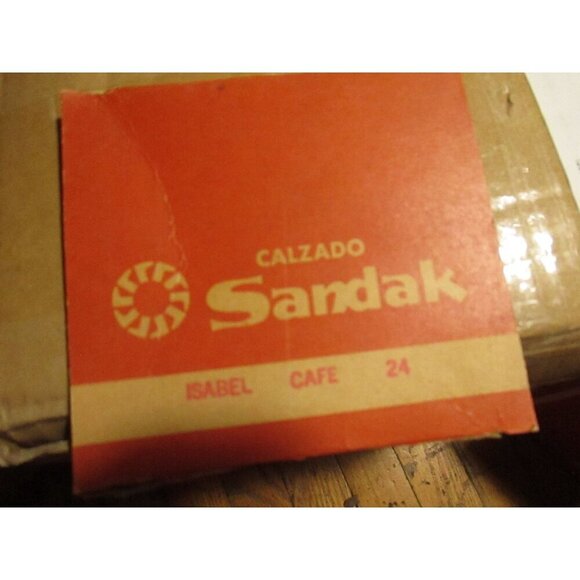 Vintage Womens Sandals 7 US 24 mexico Sandak Molded Rubber Brown Isabel NOS - Picture 10 of 10